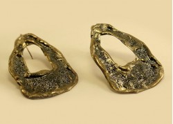 Серьги овальные в серебре с эмалью