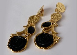 Серьги с розами в золоте