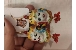 Серьги с керамическим лицом