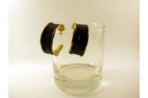 Серьги кольца из бронзы c чернением