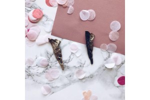 Серьги длинные треугольные из бронзы