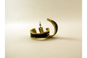 Серьги кольца черные маленькие из бронзы
