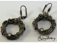 Серьги круглые витые с рутением
