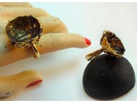 Кольцо из бронзы с хлопковой проволокой