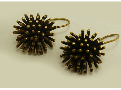 Серьги из латуни с окисью