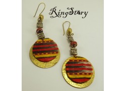 Серьги из латуни с текстилем