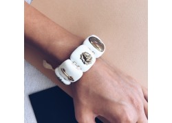 Браслет из стекла Мурано белый квадратный